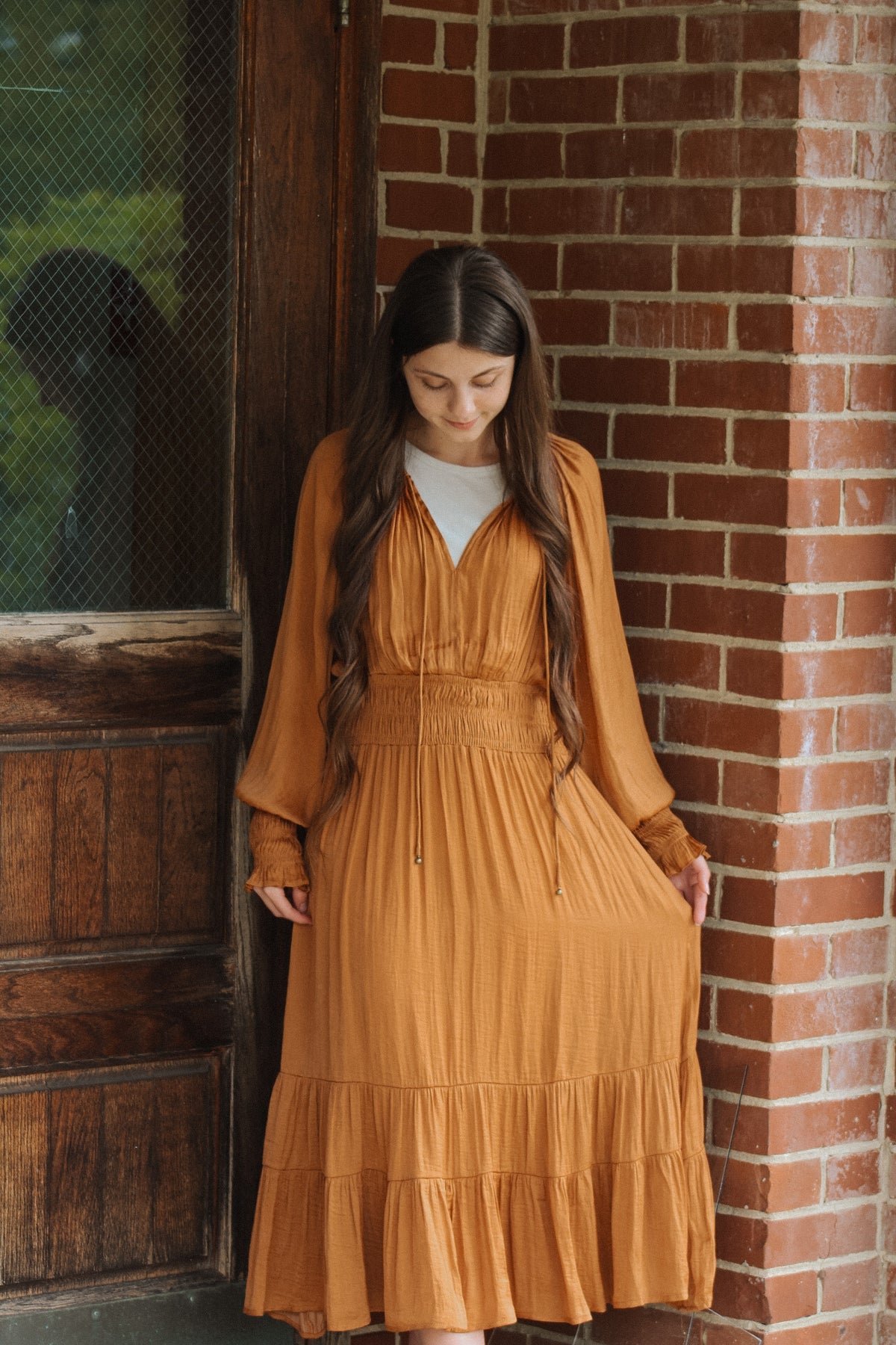 The Avonleigh- Rust Silk Dress