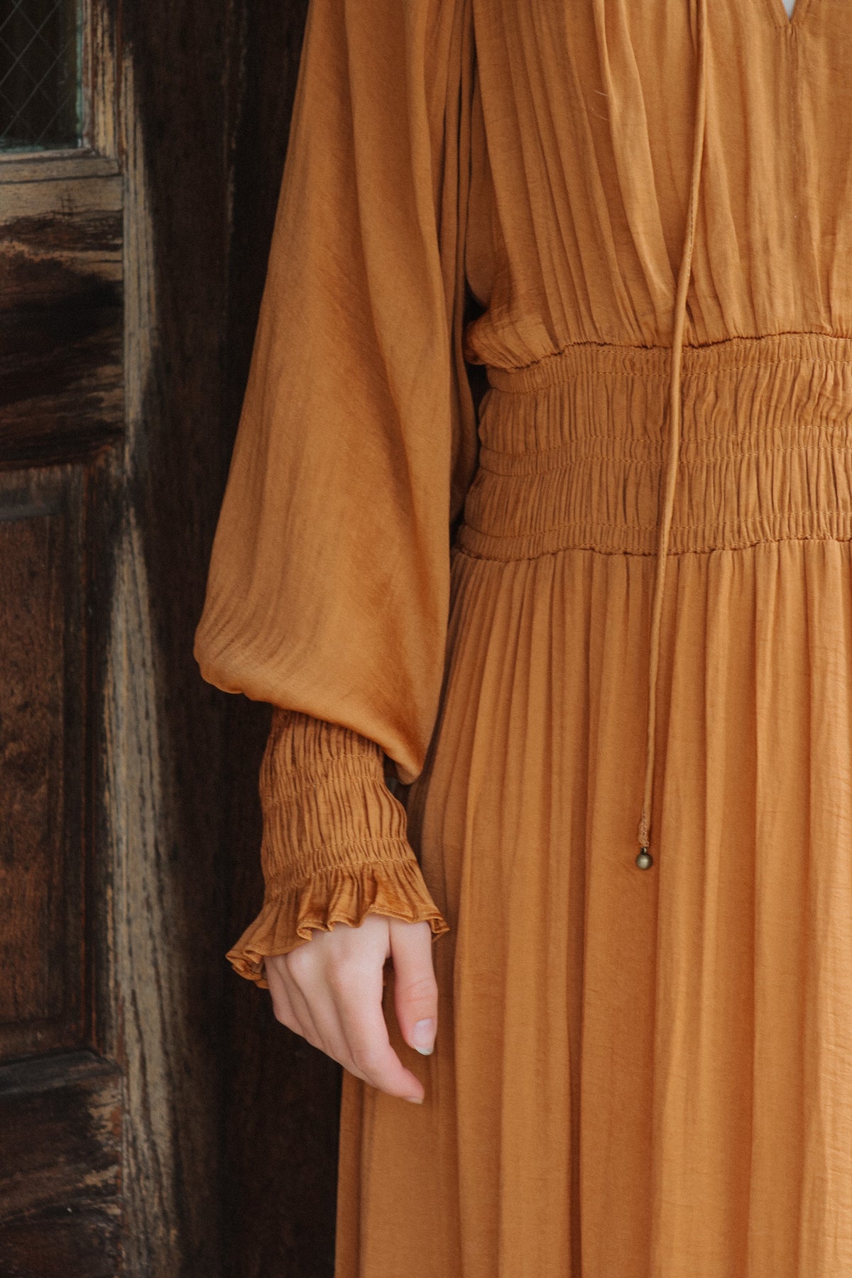 The Avonleigh- Rust Silk Dress