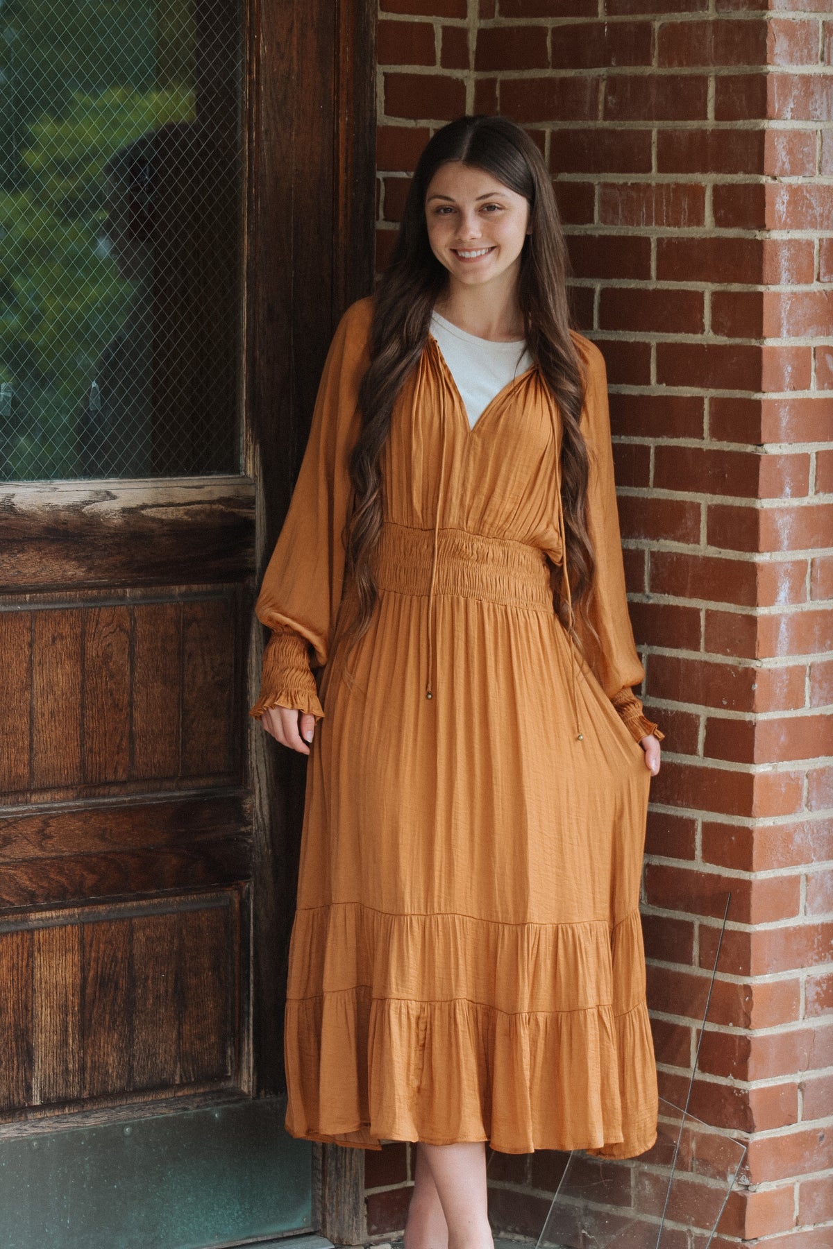 The Avonleigh- Rust Silk Dress