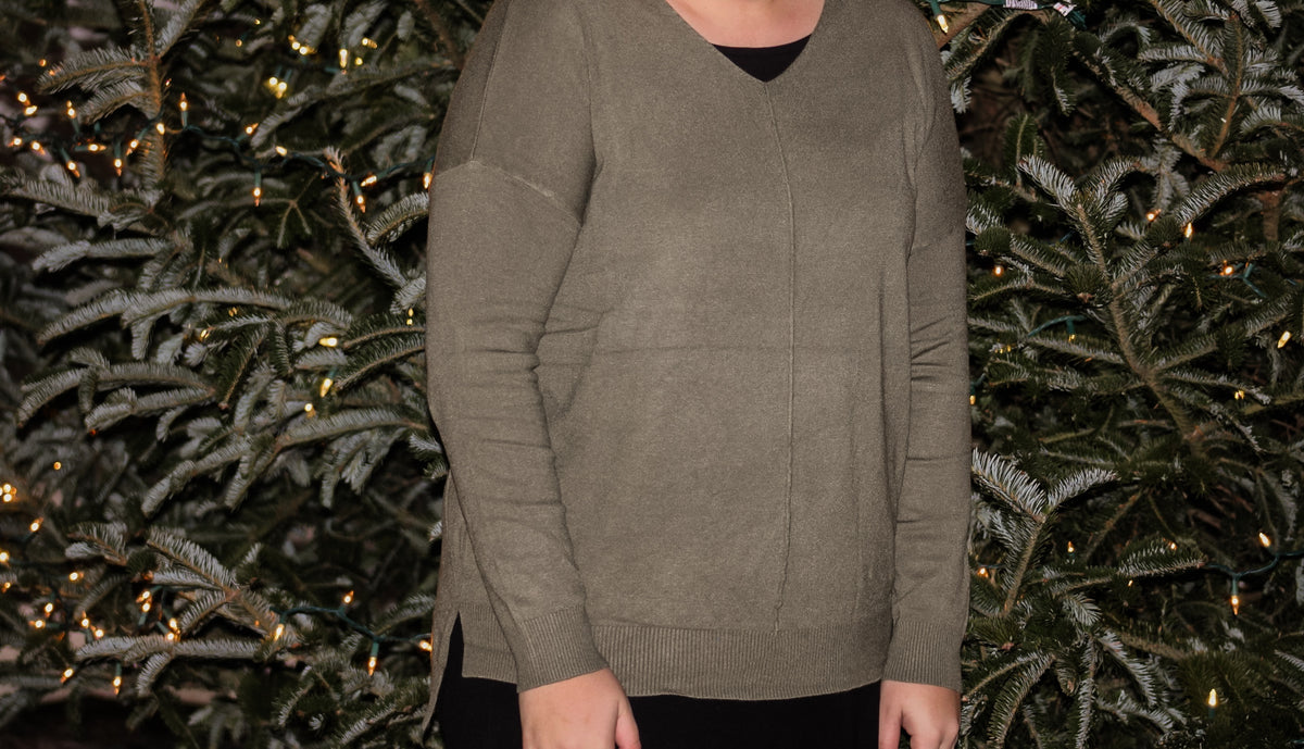 The Brittney Sweater-Olive Green