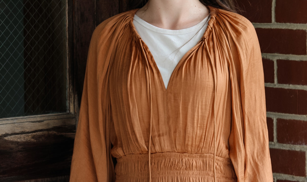 The Avonleigh- Rust Silk Dress