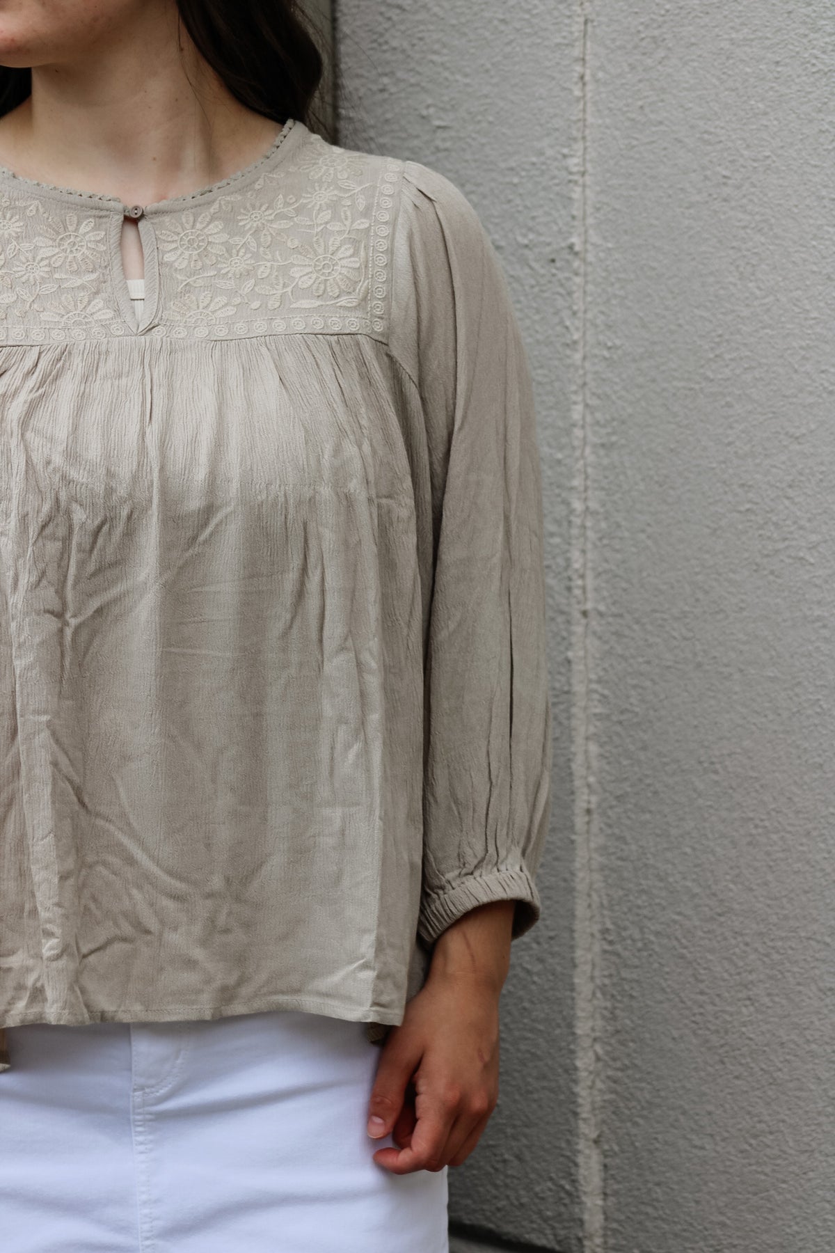 THE LYDIA- TAUPE TOP