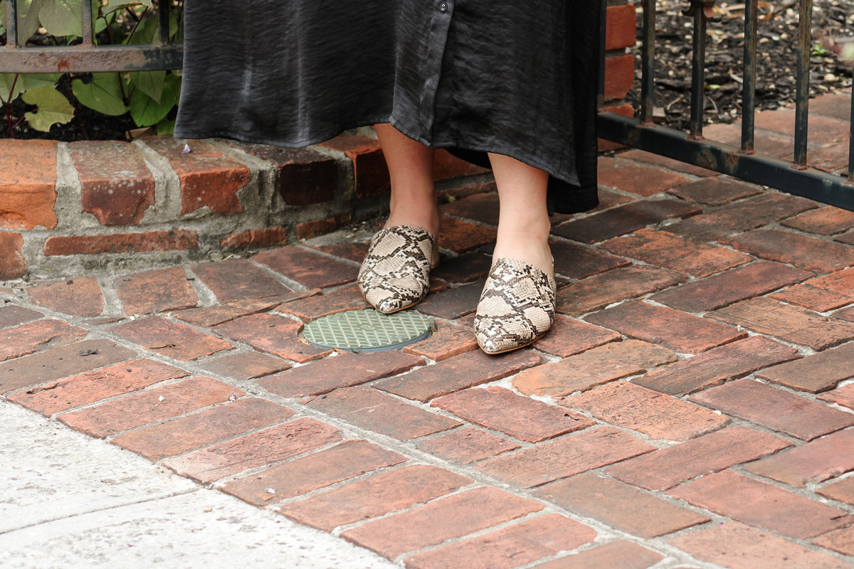 SNAKESKIN MULES