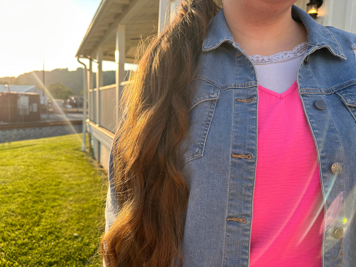 THE HADLEY-PINK SHORT SLEEVE TOP