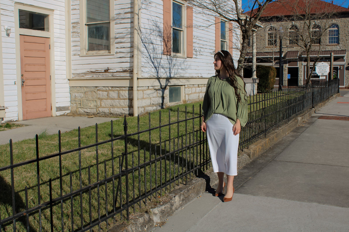 THE JOSIE-GREEN SILK TOPS