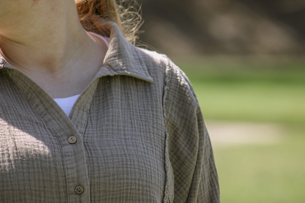 THE ALLISON-GAUZE TAN TOP